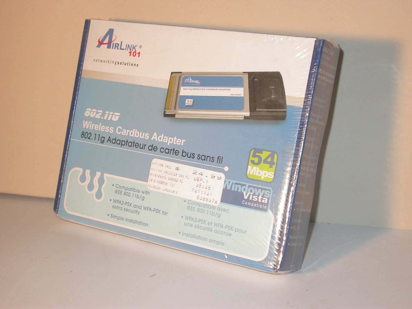 AirLink 101 Wireless Cardbus Adapter AWLC3028 802.11b/g 54Mb Sealed Package