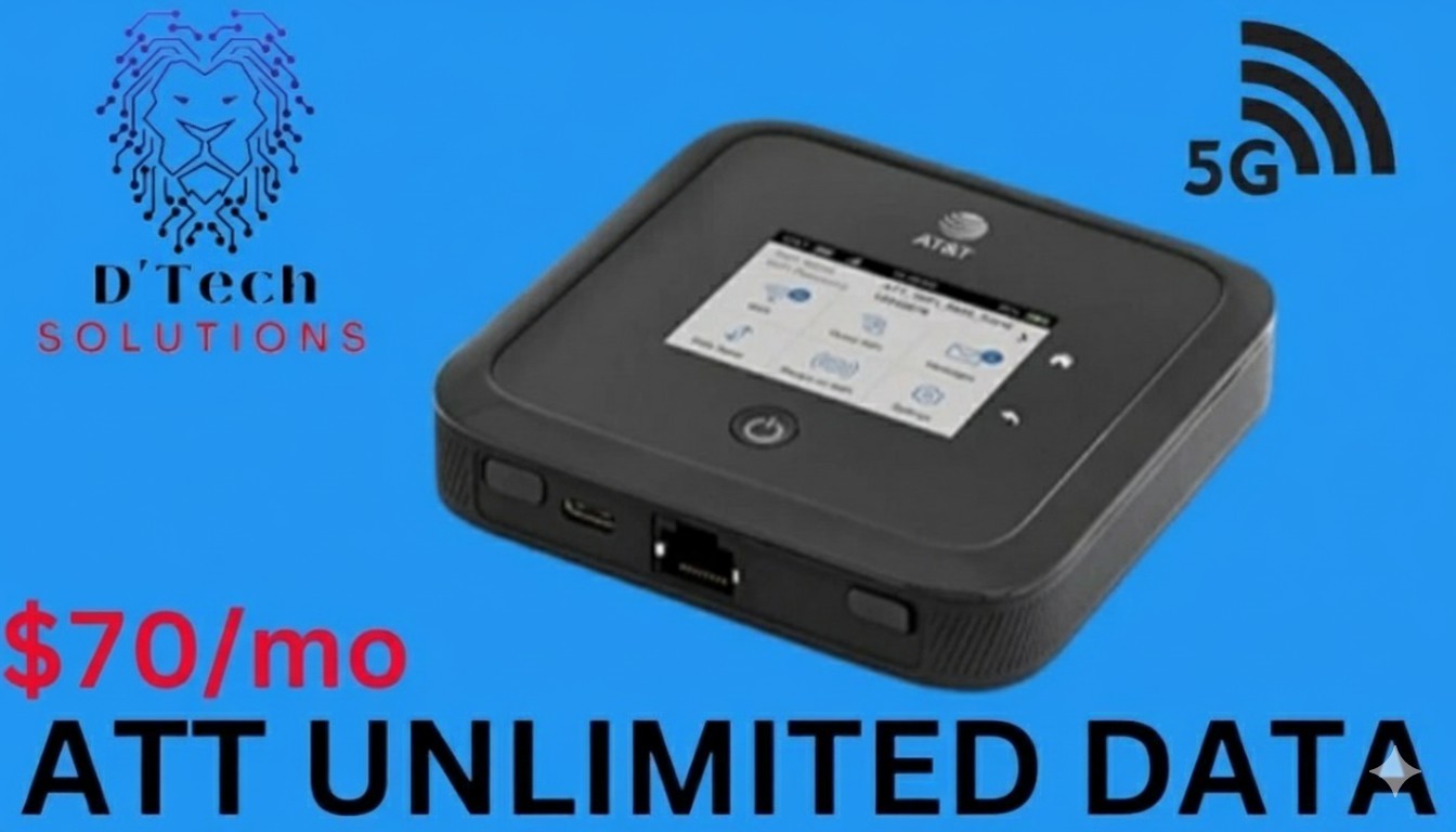 AT&T Unlimited Data Plan Includes Nighthawk MR5100 5G $70/Month