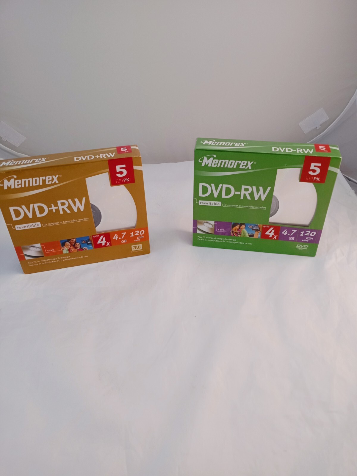 2 - Memorex DVD-RW  4.7GB - 4x - 120min - 5 pack NEW SEALED