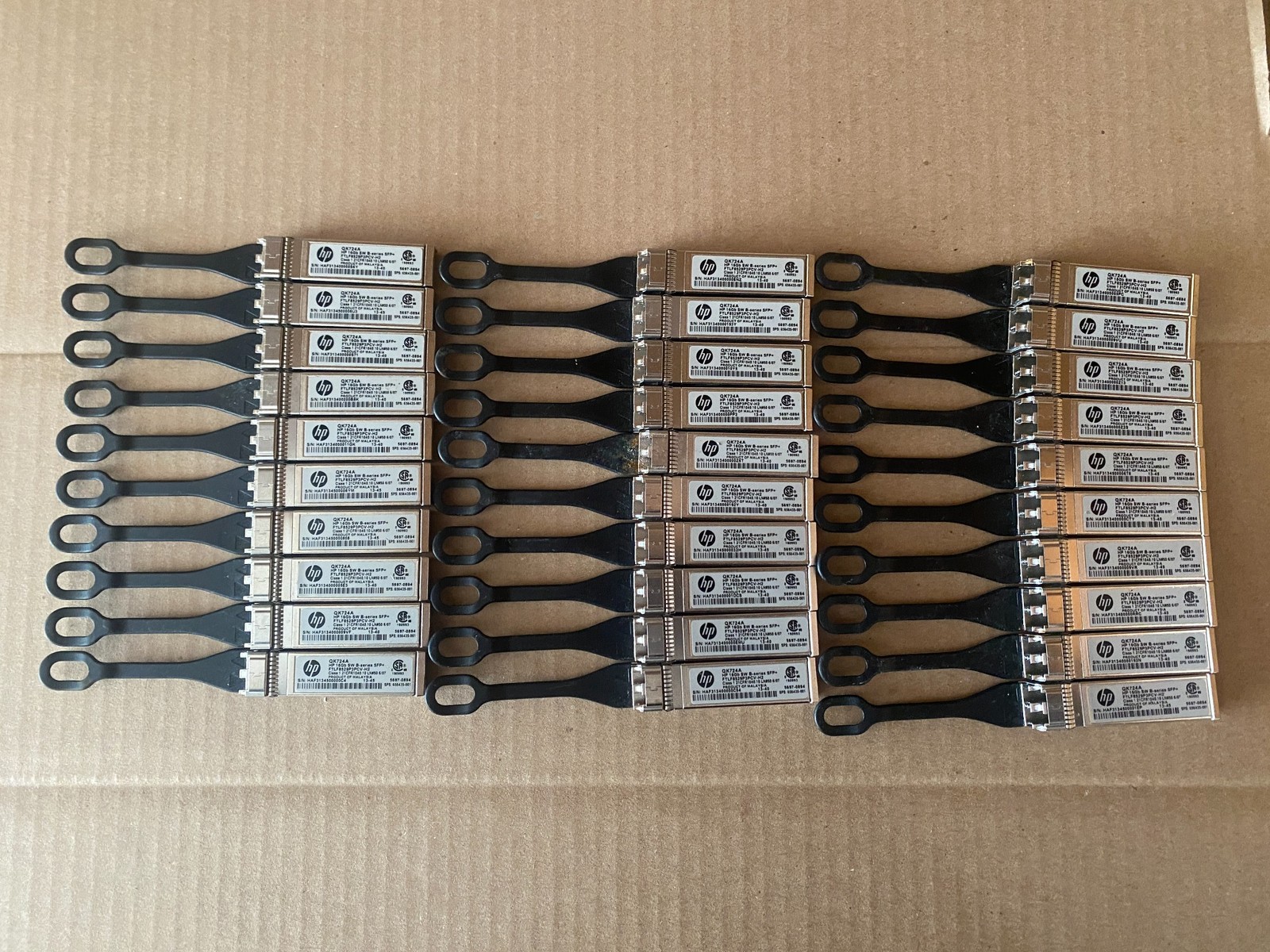 Lot of 30 HP QK724A 656435-001 16GB SW B-series SFP+ Transceiver