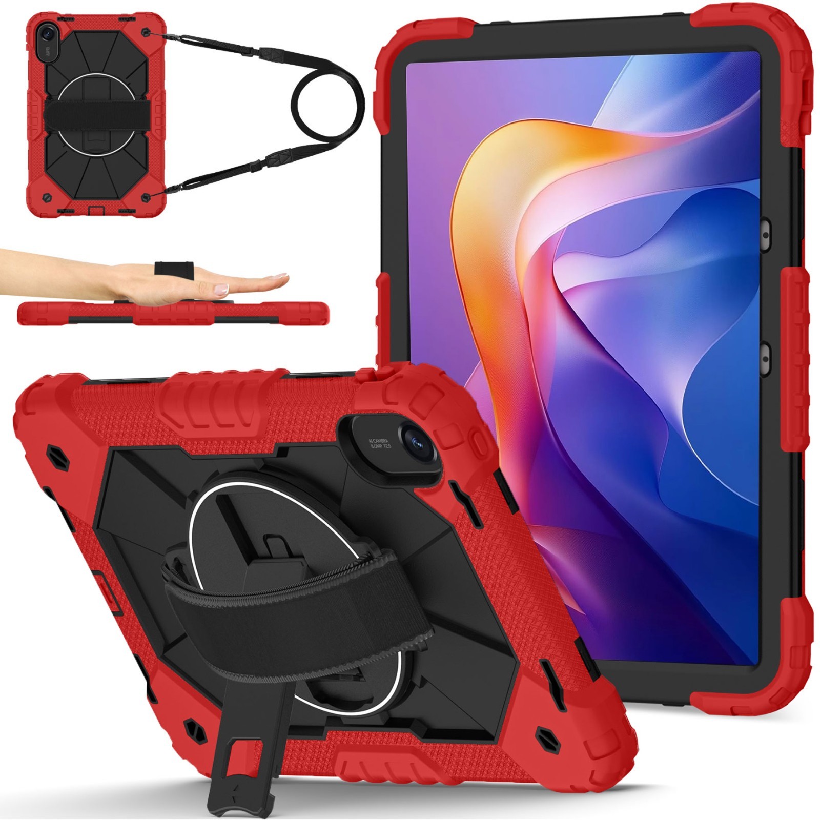 For Redmi Pad 2 11 Inch 2025 Heavy Duty Protective Case w/ Hand Strap Stand