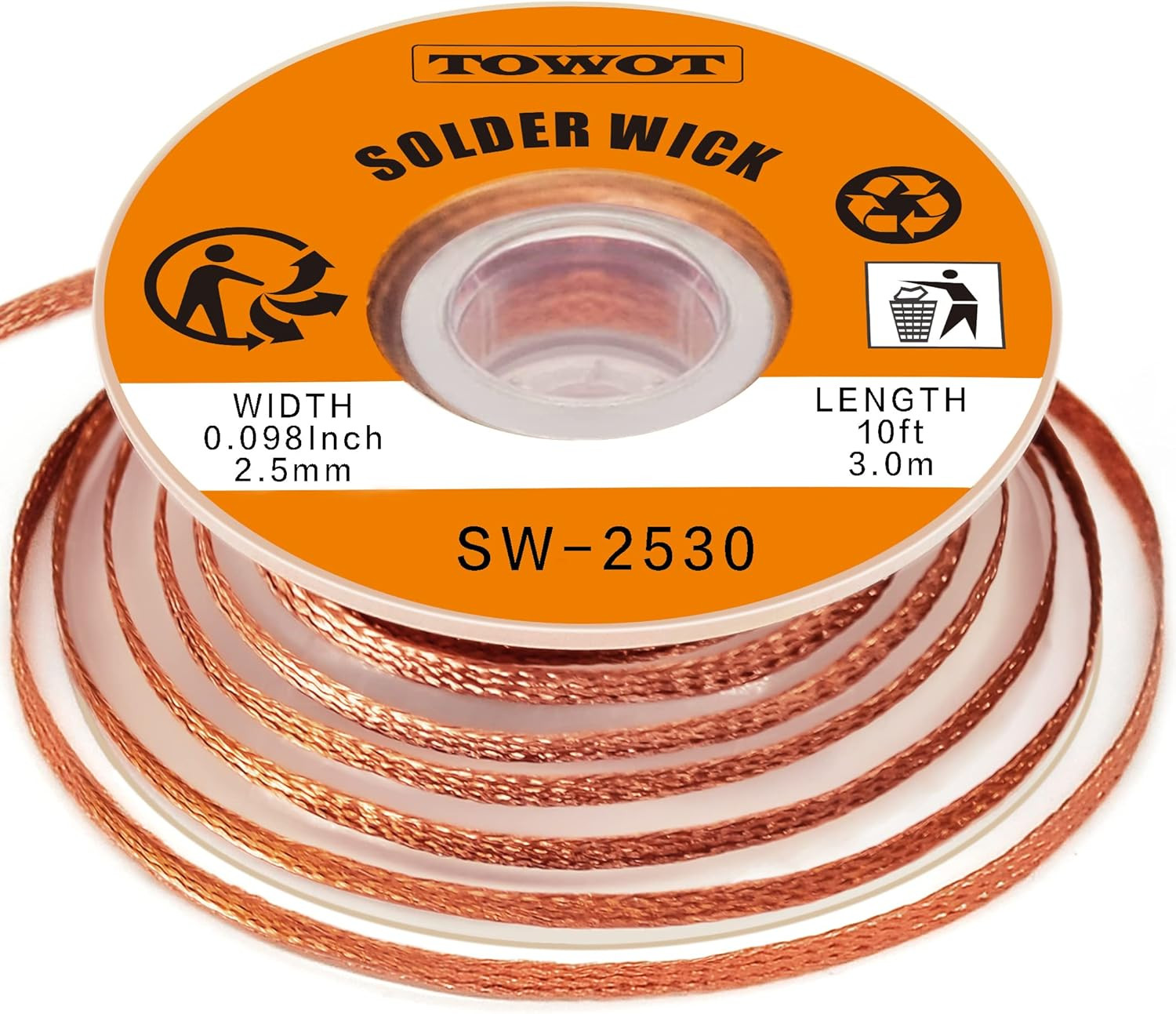 Solder Wick Braid 10Ft Desoldering Wick Braid Remover Tool with Flux No-Clean So