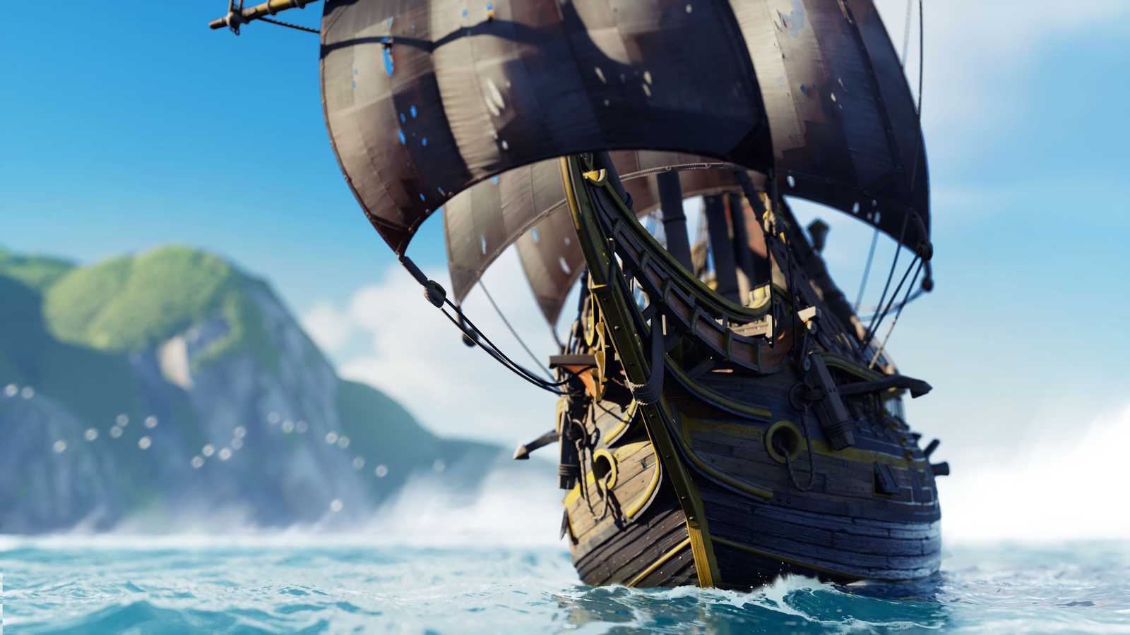 Landscape eric wiley pirate ship painting fan art sea Custom Gaming Mat Desk
