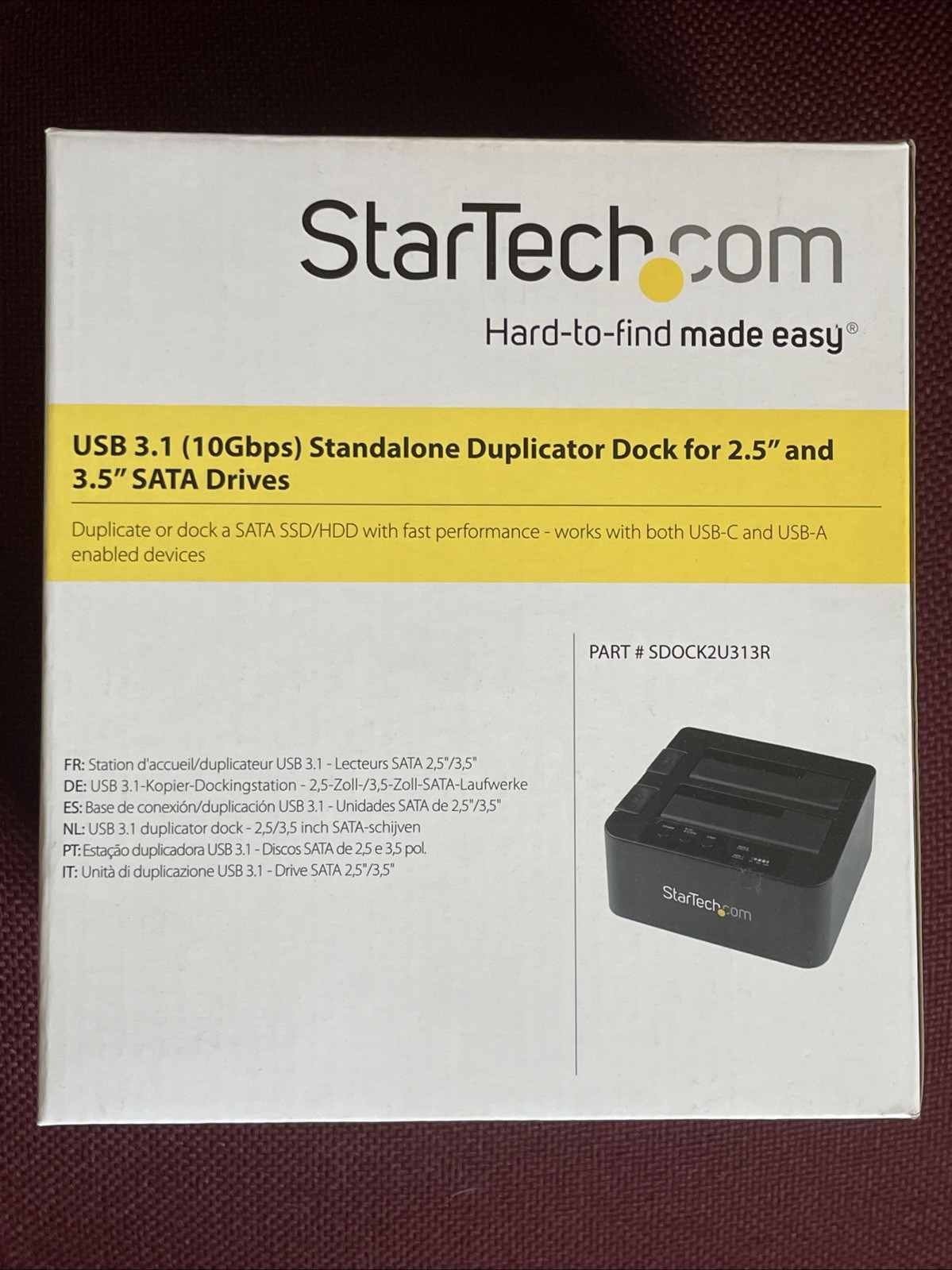 Open Box StarTech SDOCK2U313R USB 3.1 10Gbps Standalone Duplicator Dock