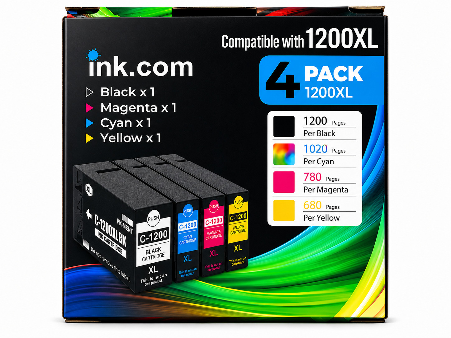Ink .com 1200XL Ink Cartridge 4 Pack High Yield Compatible with Canon MAXIFY 