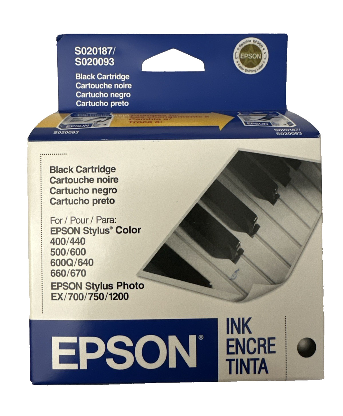 Genuine Epson S020187 / S020093 Black Ink Cartridge Epson Stylus Expired 07/2007
