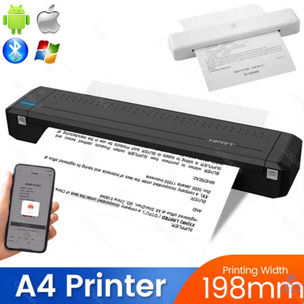 HPRT MT800 Portable Printer A4 for Travel Wireless Bluetooth Printer Android iOS