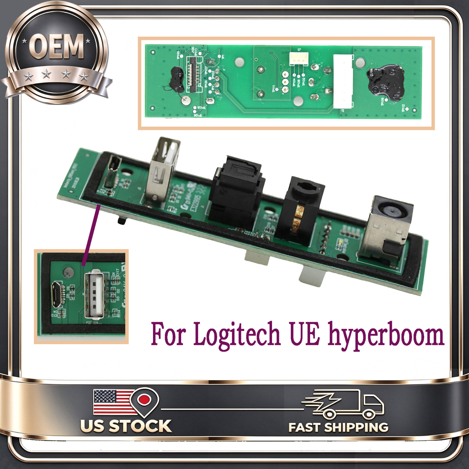 OEM Power Motherboard USB Charging Port Board for Logitech UE HYPERBOOM