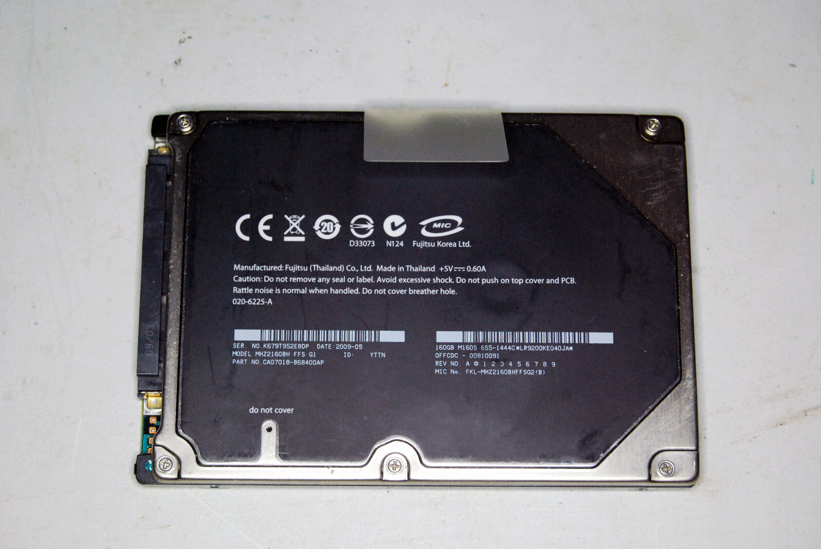 Fujitsu 160GB 2.5" MHZ2160BH Hard Disc Drive Apple A1278 655-1444C