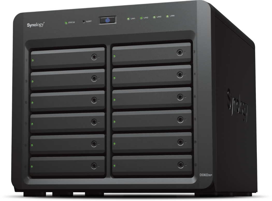 Synology DS3622XS+ 12-BAY NAS (Upgraded w/ 48 GB RAM, 2x 1 TB SSDs)