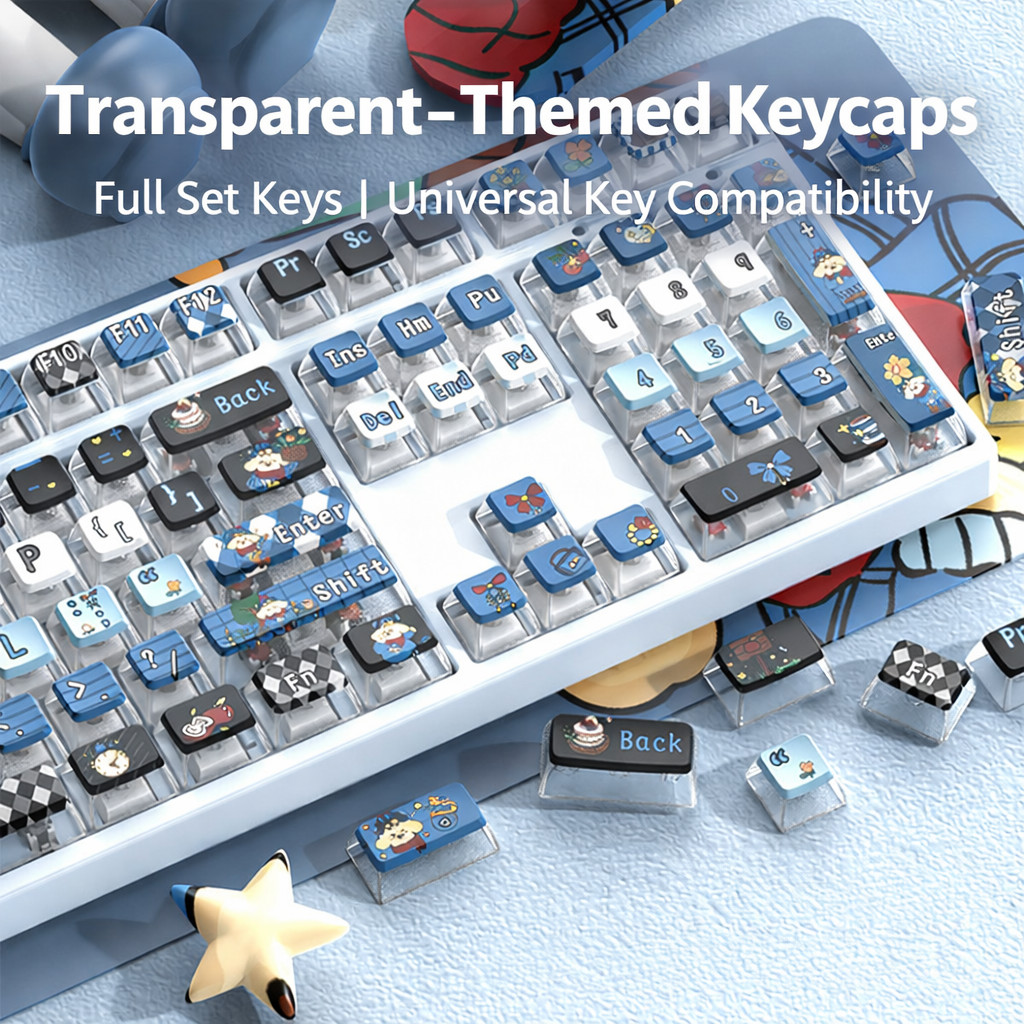 PBT Dye Sub Keycaps Transparent Theme Custom Keycap Set for Mechanical Keyboard