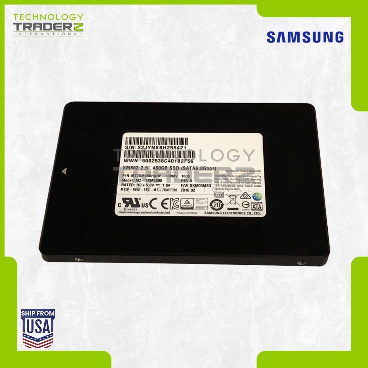 MZ7KM480HAHP-000MV Samsung SM863 480GB MLC SATA 6Gbps 2.5" SSD MZ-7KM4800