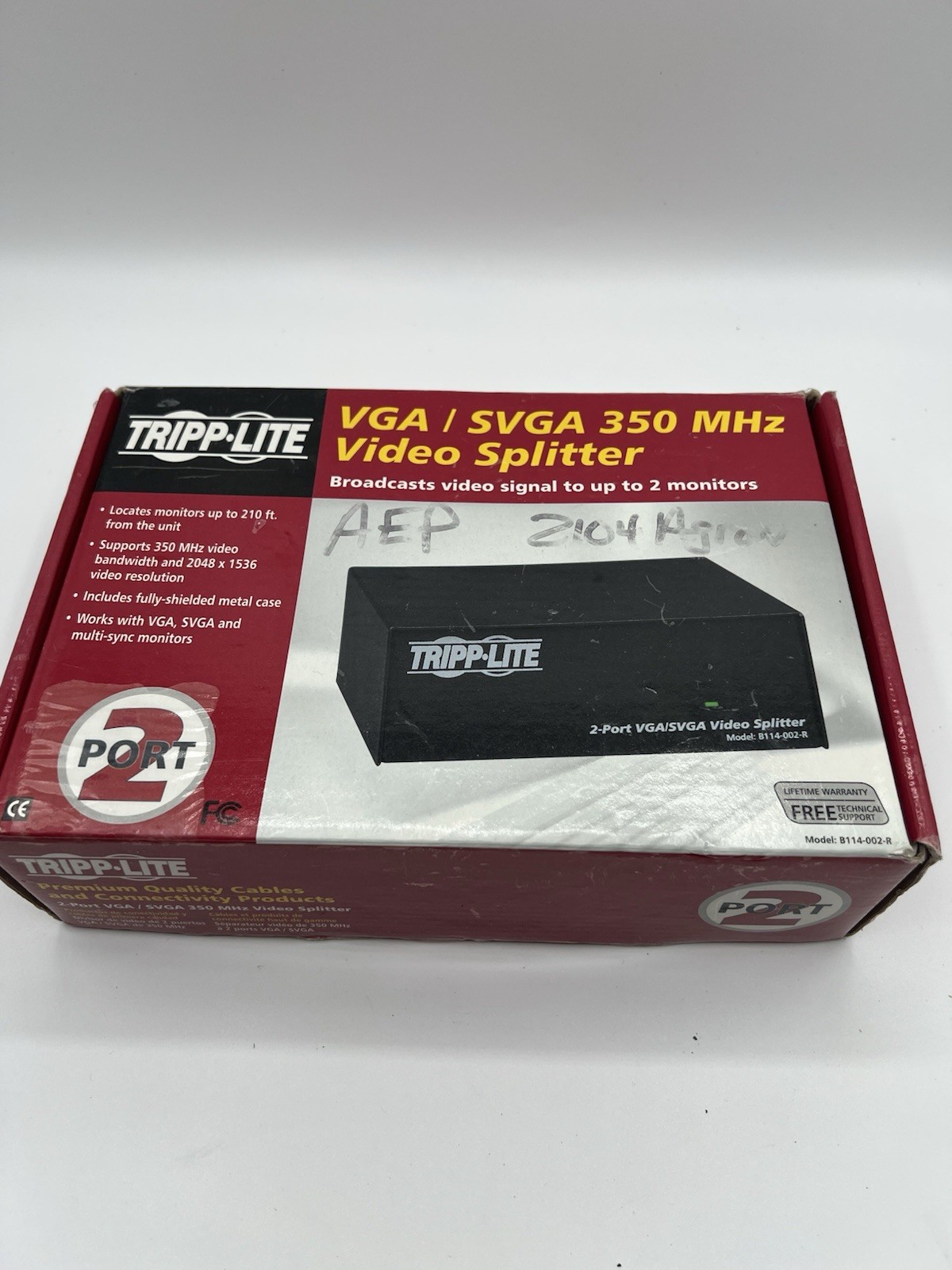 TRIPP LITE VGA/SVGA 350 MHZ 2PORT VIDEO SPLITTER/SIGNAL BOOSTER