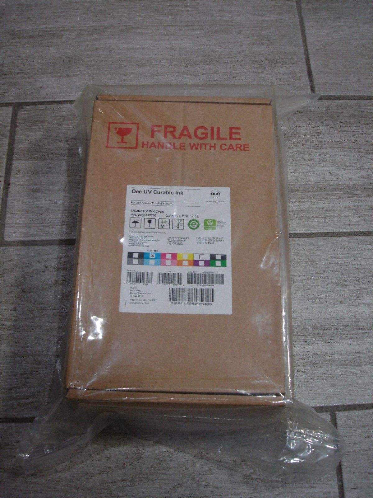 NEW/SEALED Oce Arizona IJC257 UV Curable Ink "CYAN"  3010112201  Made 2019