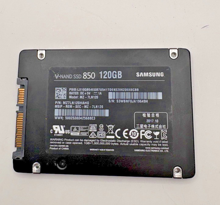 SAMSUNG 850EVO MZ-75E120 120GB SATA 6Gb 2.5" SSD 512b/s MZ7LN120