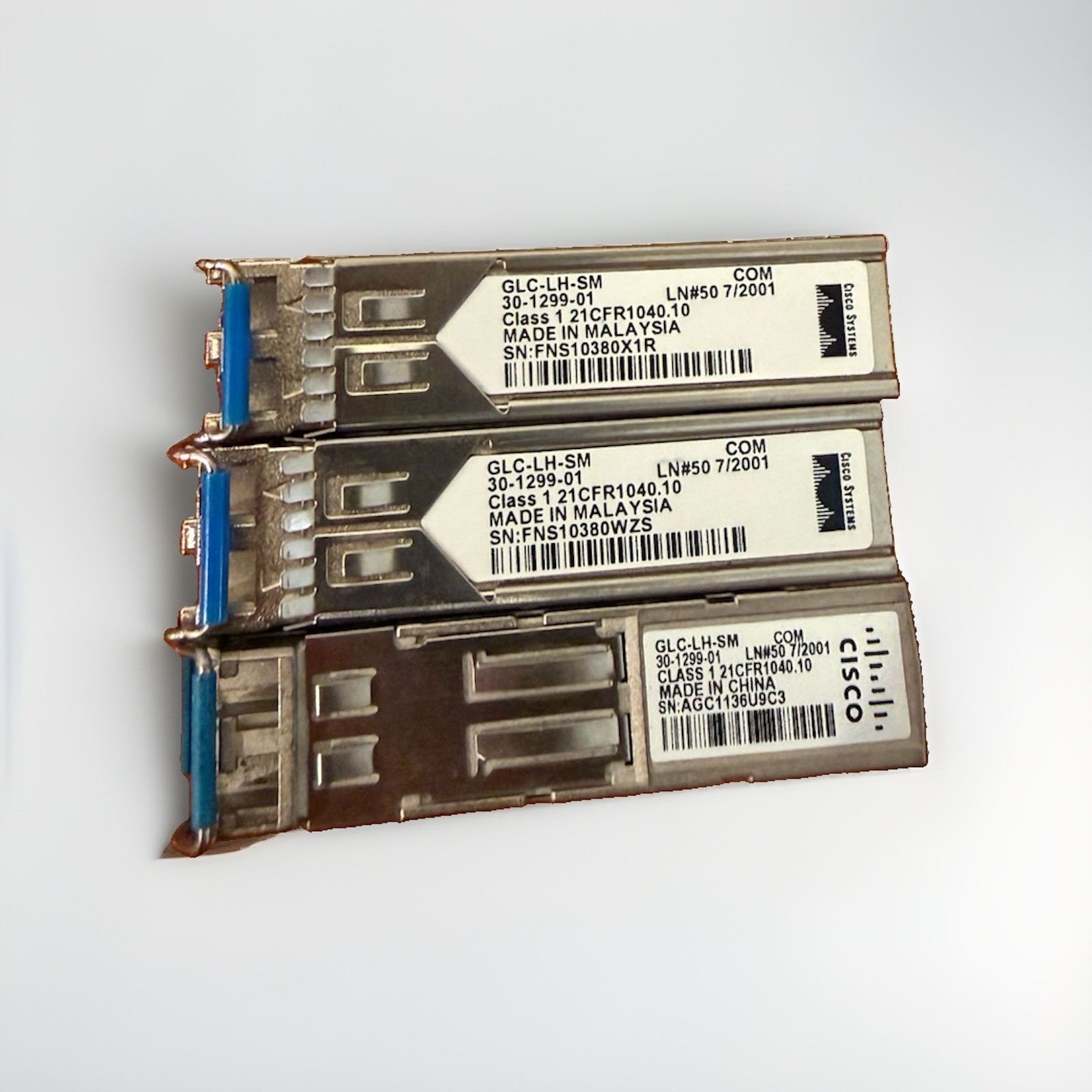 LOT OF 3 Cisco 30-1299-01 Transceiver GLC-LH-SM