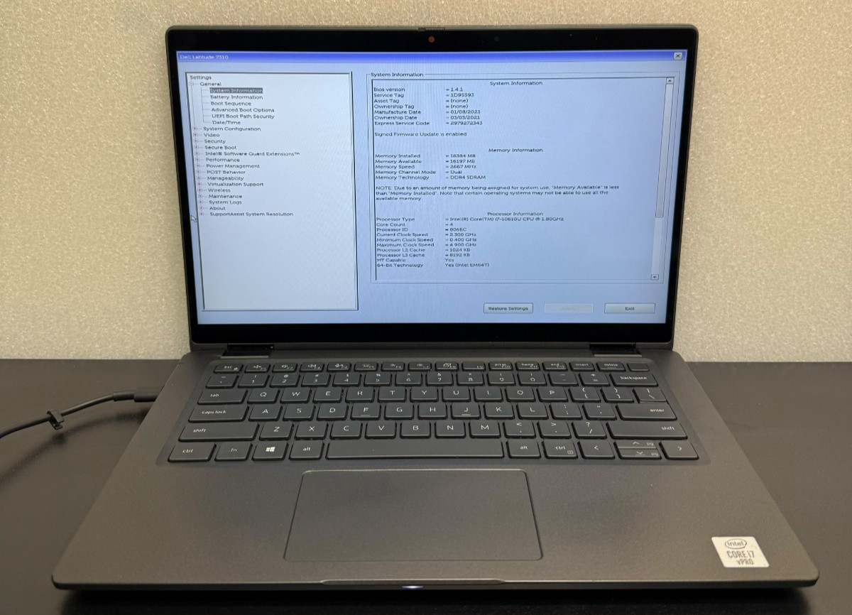 Dell Latitude 7310 13.3 Touch i7-10610U 16GB No SSD