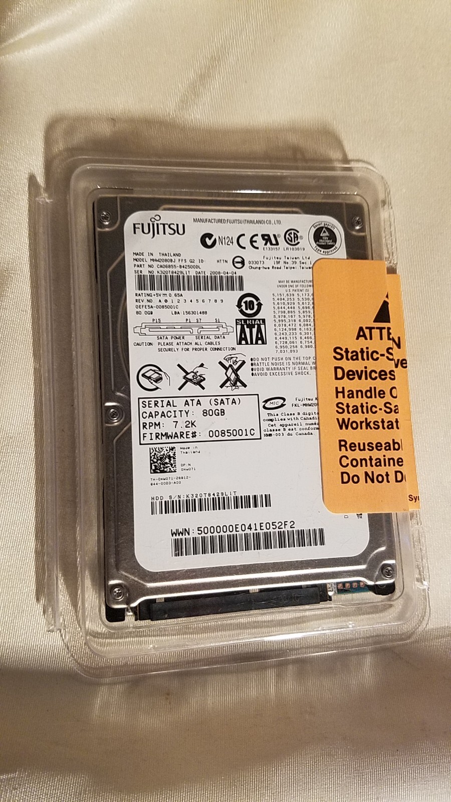 Tested Good Fujitsu 80GB Internal 7200RPM 2.5" SATA MHW2080BJ HDD Drive