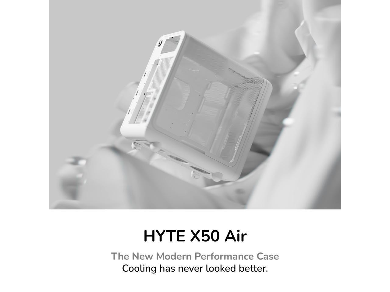 HYTE X50 Air Modern Performance ATX Mid-Tower PC Gaming Case - Snow White