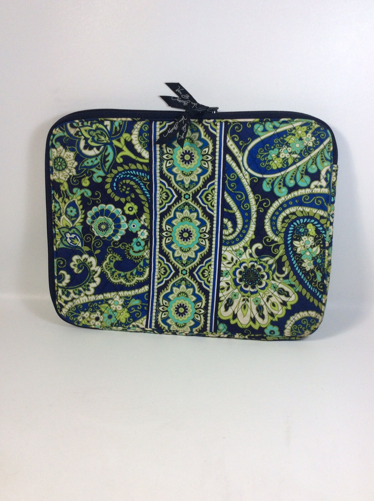Vera Bradley Rhythm And Blues Paisley Blue & Green Laptop Sleeve Case 14”x10'5”