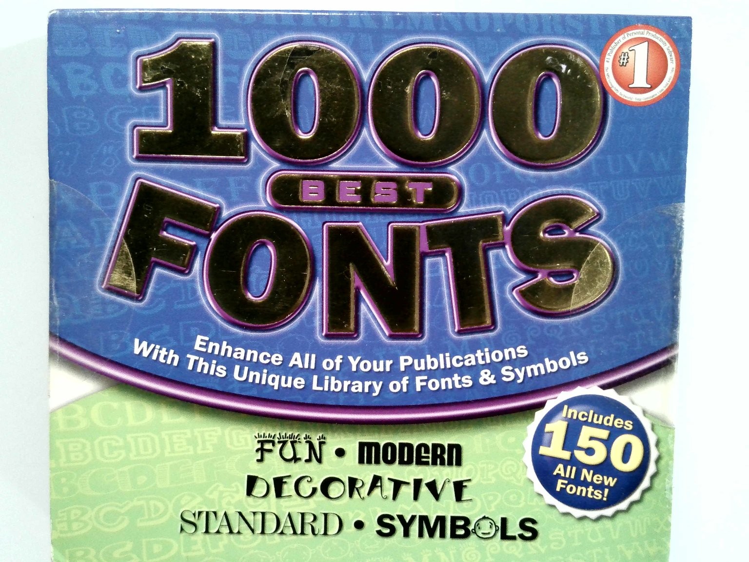 Cosmi 1000 Best Fonts Software CD-ROM Windows 98SE ME 2000 XP Design