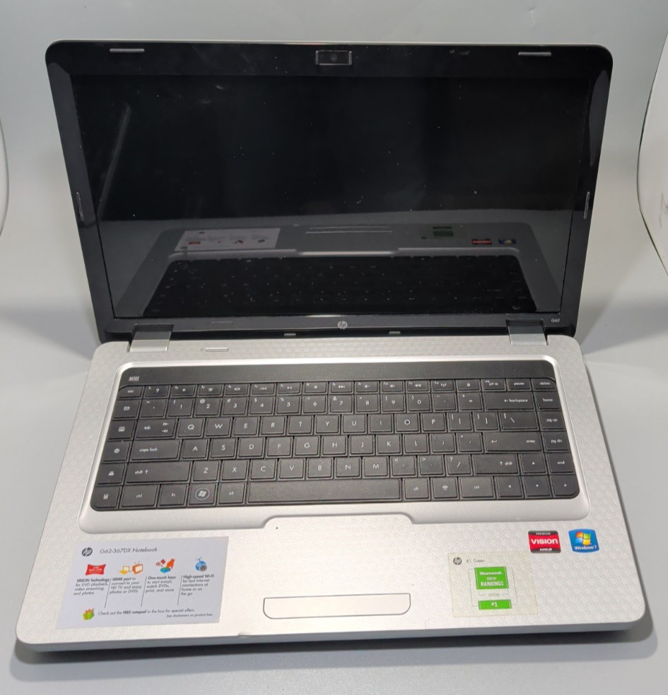 HP G62-367DX Laptop AMD Turion II N530/4GB RAM/320GB HDD/Win 7 Home Premium