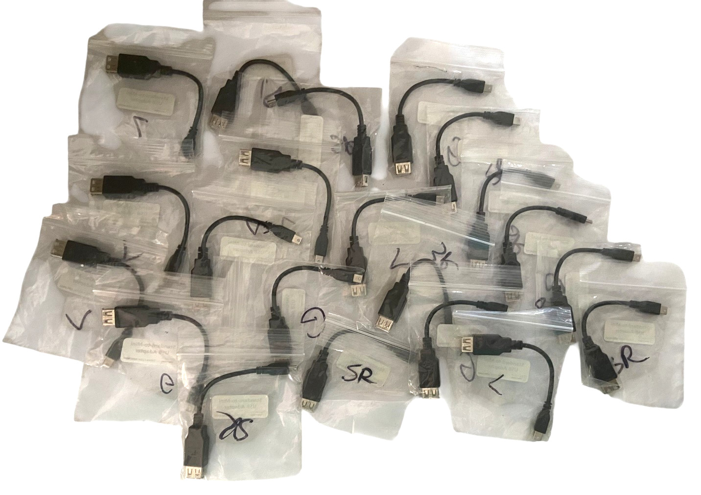 20 Pack of 6" USB A Male to Mini-B Male USB Cable