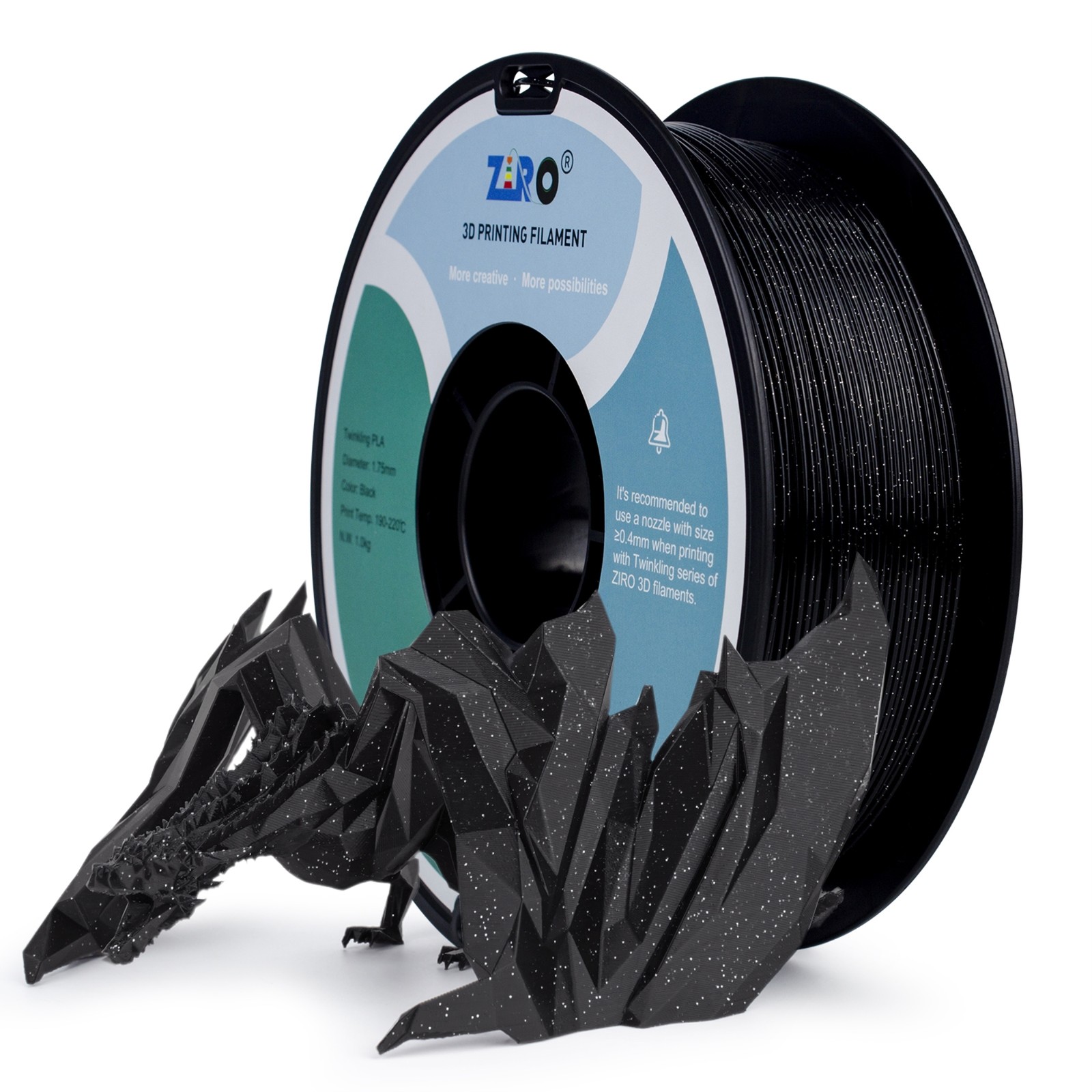Ziro 'Twinkling' Translucent Sparkle/Glitter PLA Filament, 1.75mm, +/-0.03mm