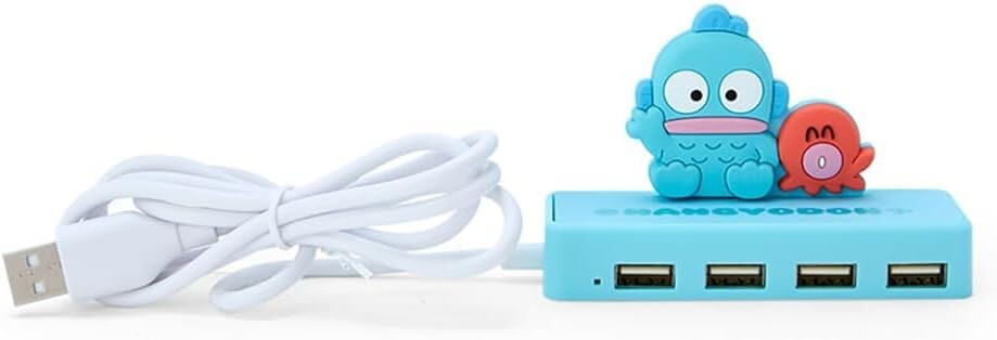 Sanrio Slim USB Hub Hangyodon Port 4, 6 x 9.5 x 3cm Character 327514