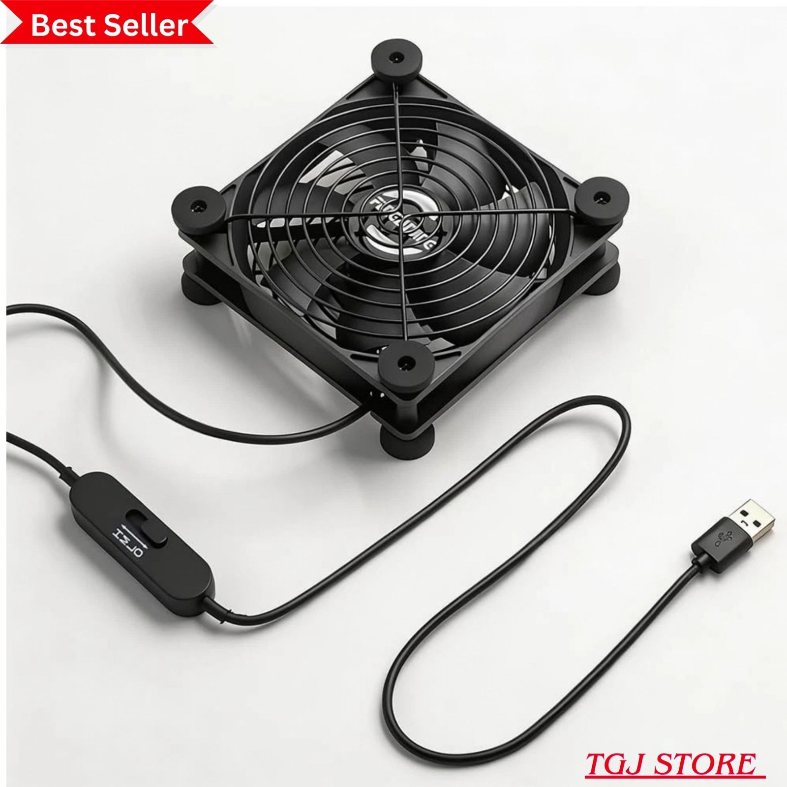 120mm USB Computer Cooling Fan, 5V/12V, 3-Speed, 18dB Quiet, for PC Router