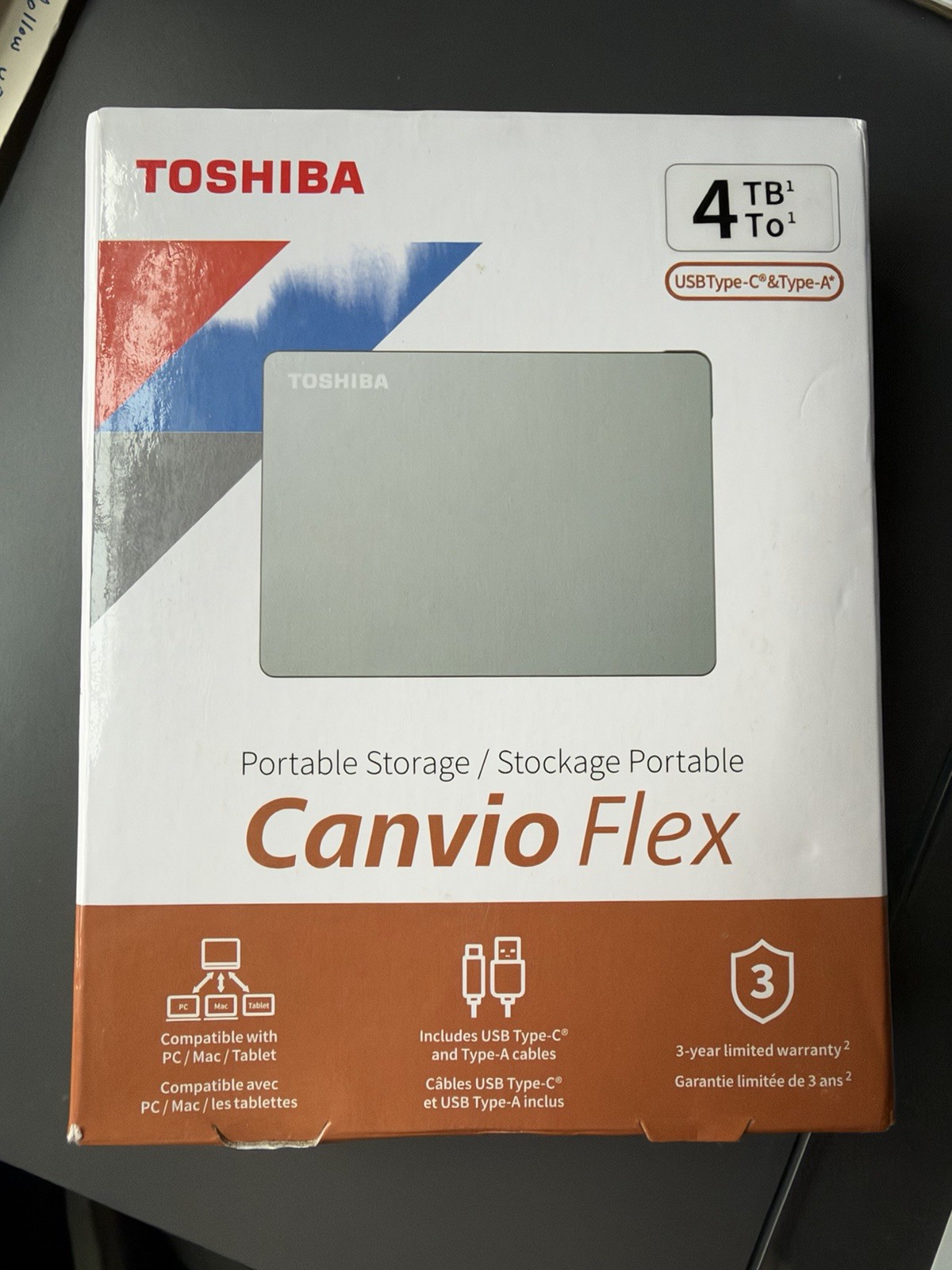 Toshiba Canvio Flex 4TB, 2.5 inch Portable External HDD - HDTX140XSCCA