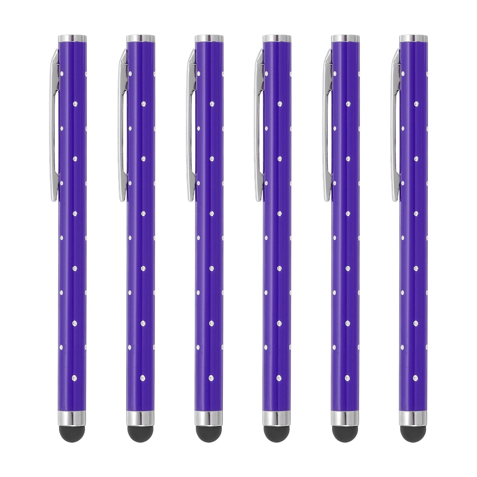 6Pcs Bling Crystal Stylus Pens for Touch Screens Purple