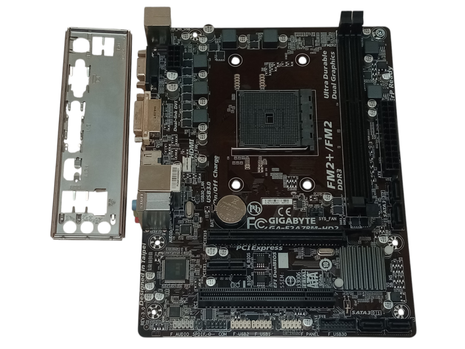 Gigabyte GA-F2A78M-HD2 Rev:3.0 FM2+ DDR3 mATX Motherboard+I/O Shield | Works