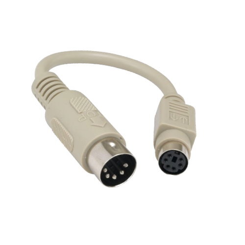 10PCS 6" DIN5 5Pin Male to MDIN 6 6Pin Female Adapter for PS/2 Keyboard PC Mac