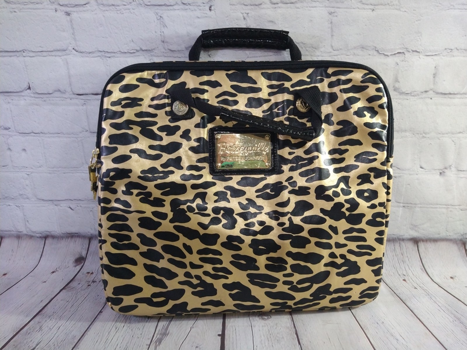 BETSEY JOHNSON / BETSEYVILLE leopard print laptop tote bag - fits 13" laptop