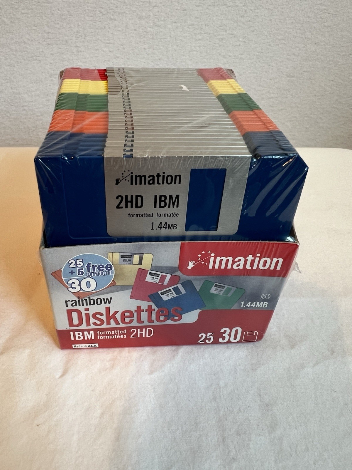 IBM Imation 2HD IBM 25 + 5 Free Total 30 Rainbow Diskettes 1.44 MB Brand New