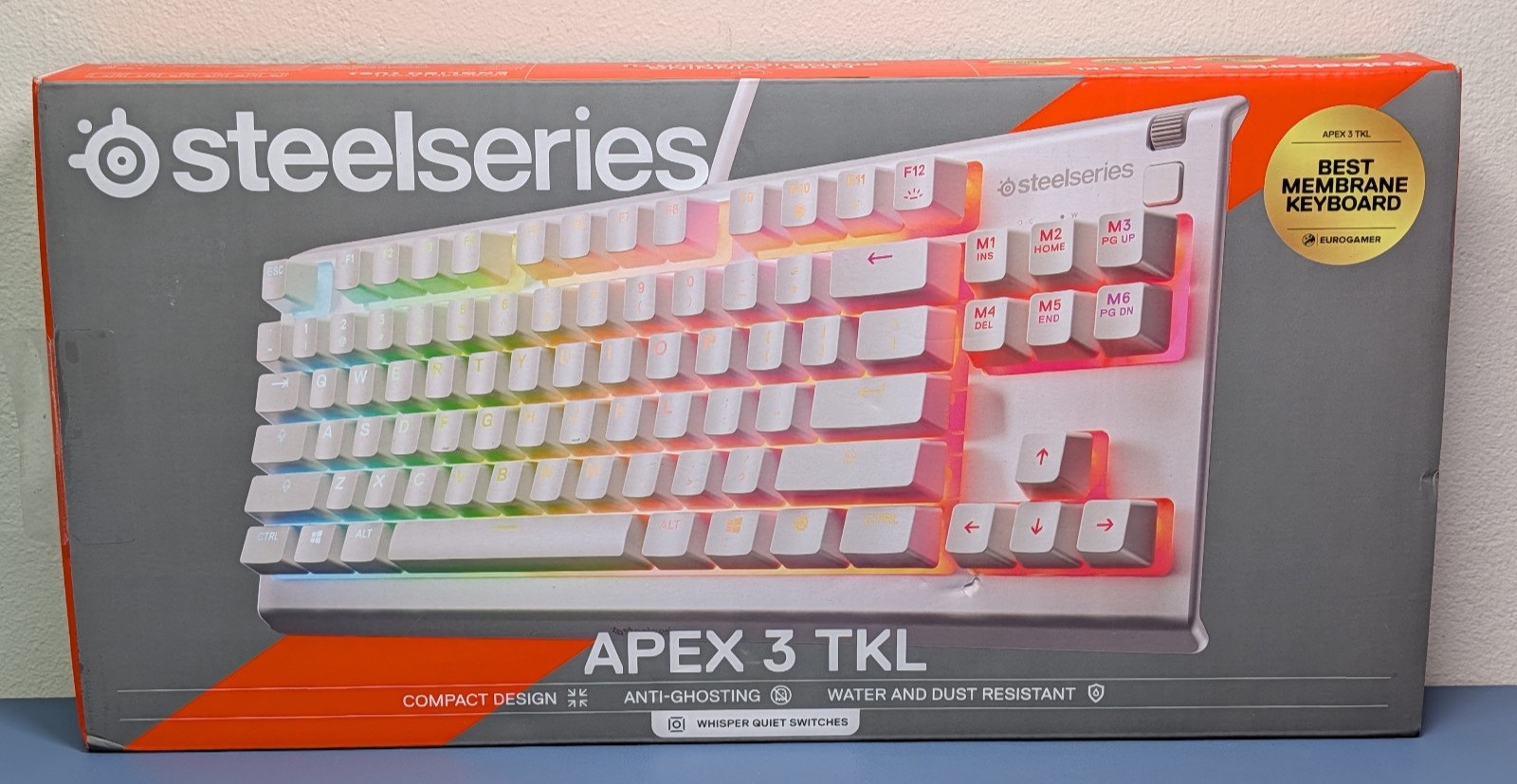 SteelSeries Apex 3 TKL White RGB Gaming Keyboard 64819 NEW SEALED