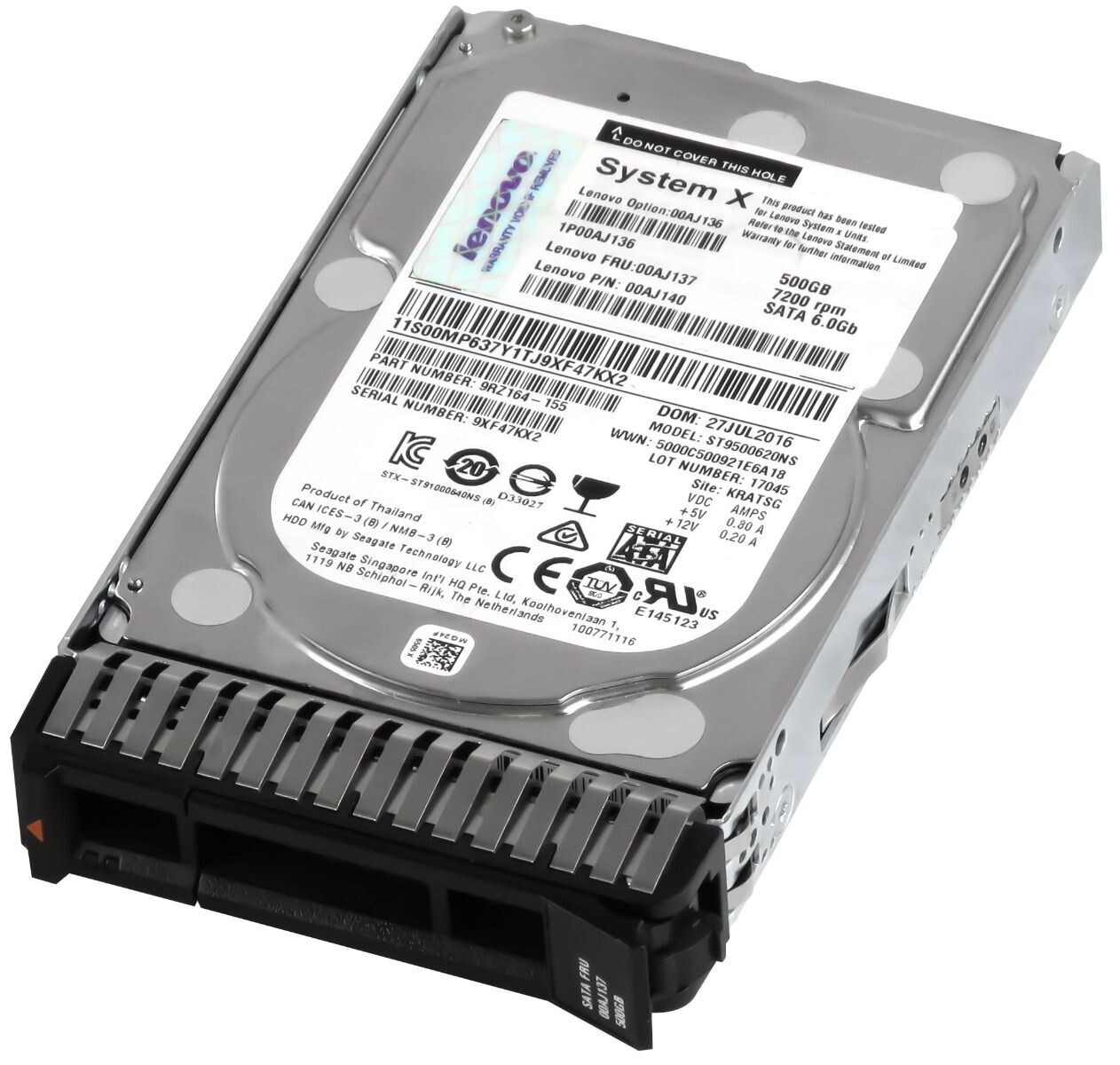 FESTPLATTE LENOVO 00AJ137 00AJ140 ST9500620NS 500GB 7.2K 64MB SATA III 2.5''