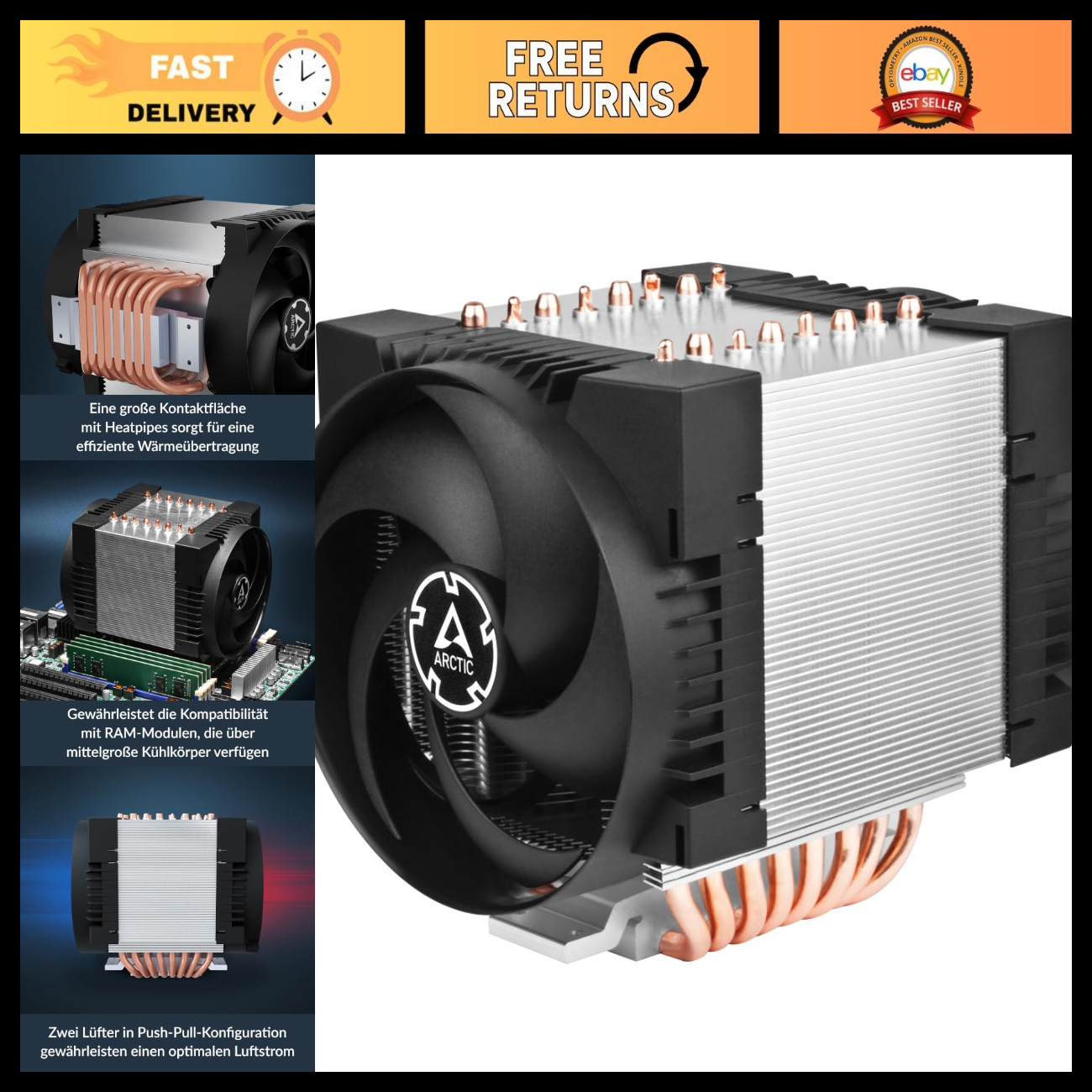 High-Performance 4U Electronic Component Fan for Desktops - Quiet Cooling Soluti