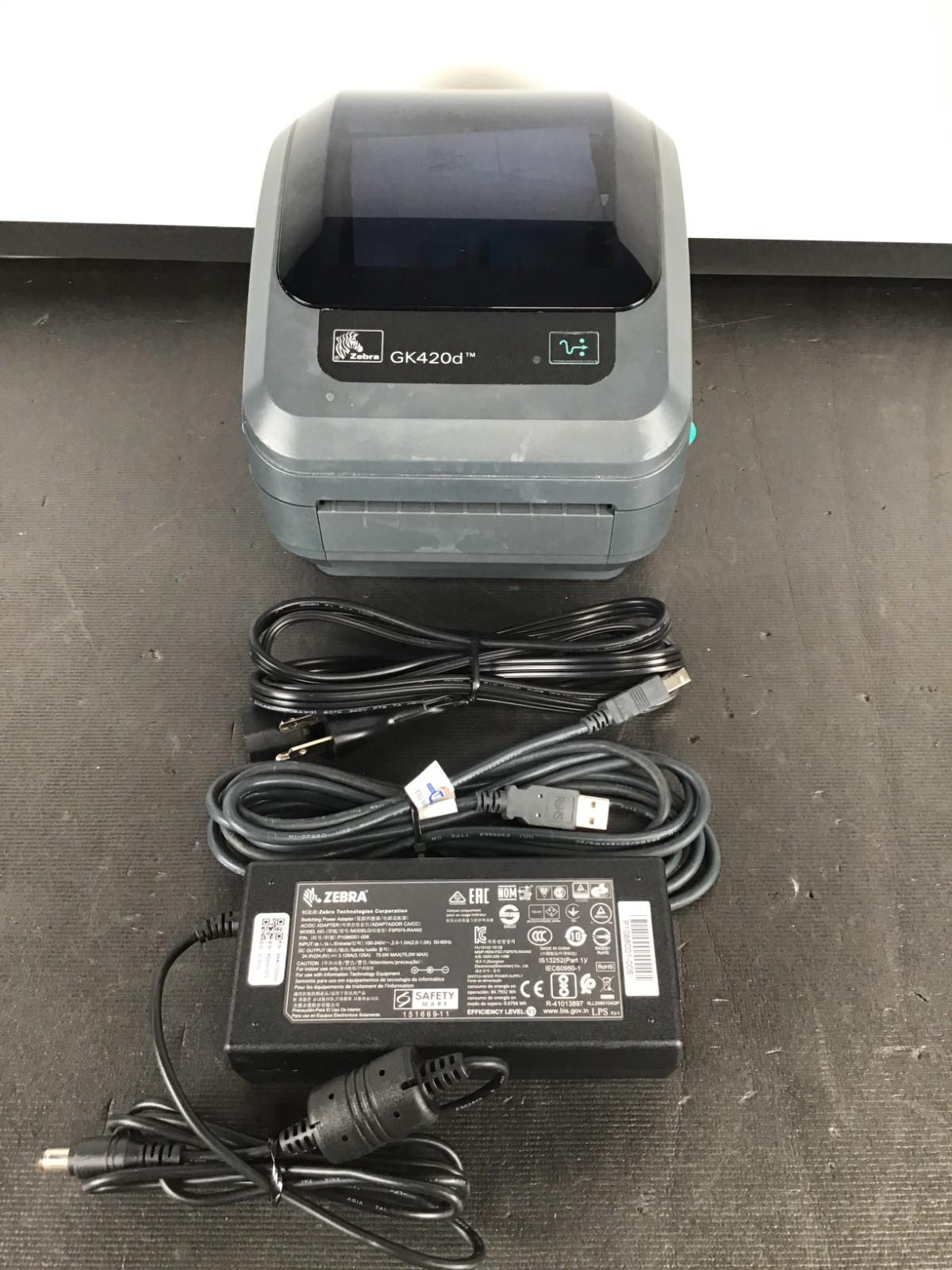 Zebra GK420d USB Ethernet Label Thermal Barcode Printer GK42-202210-000 w/ A/C ~
