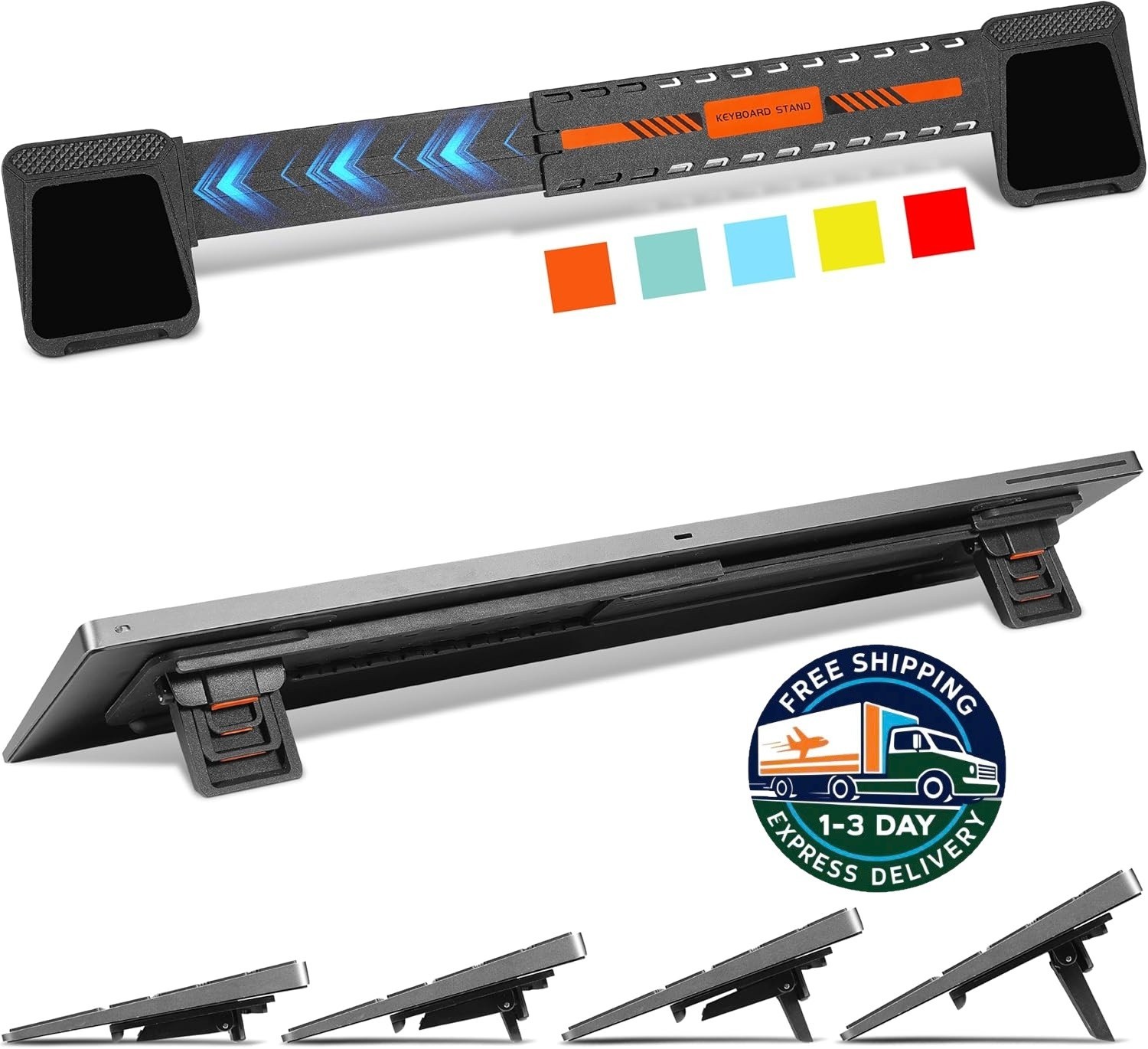 Soporte para teclado de ordenador de sobremesa, elevador ajustable, soporte