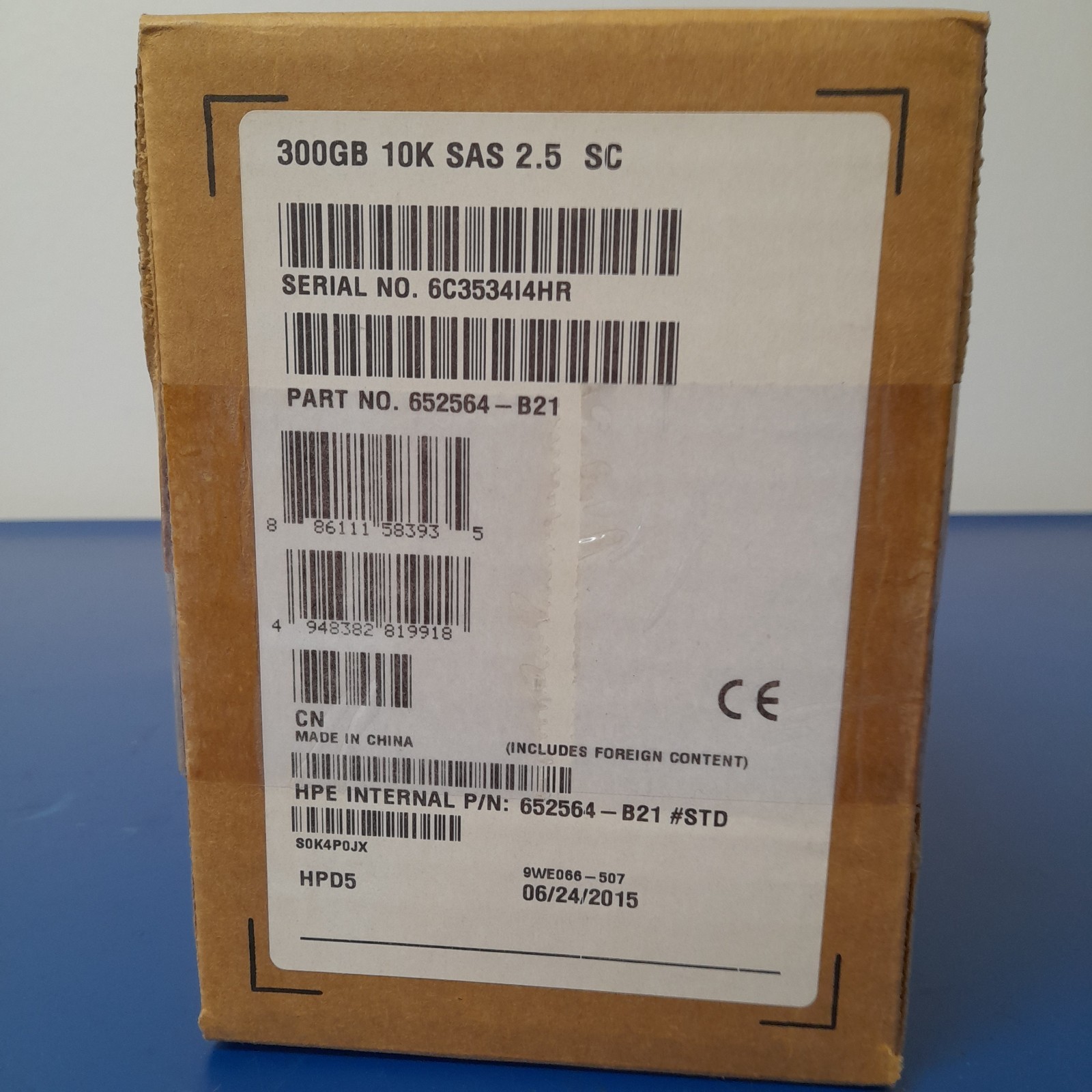 HP 652564-B21 300GB Enterprise SAS 6Gb/s 2.5" SFF 10K SC HDD