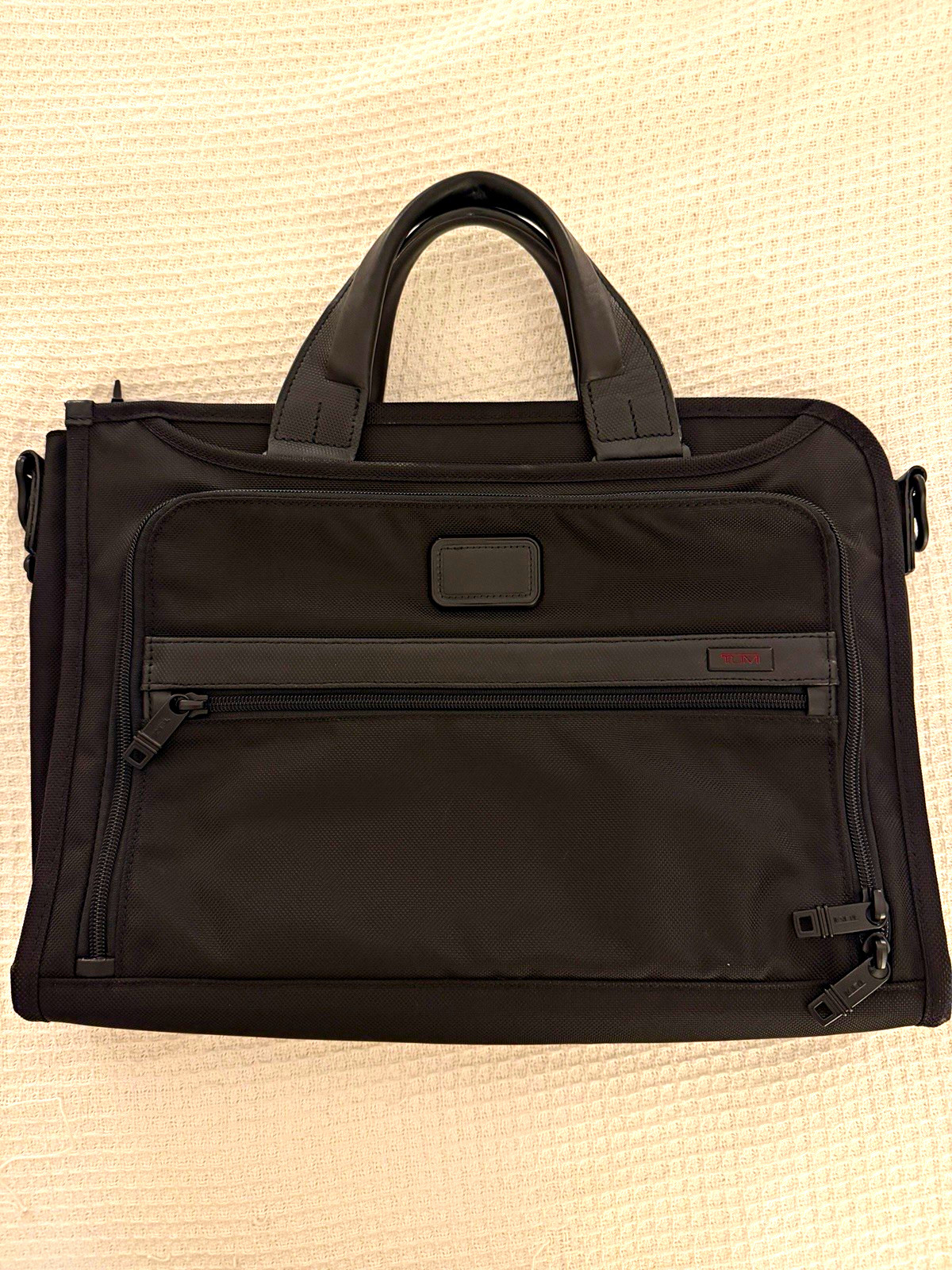 TUMI Alpha II. Black Nylon Padded 15 in Laptop Briefcase Bag. No Strap