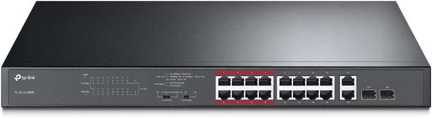 TL-SL1218MP 16 Port 10/100Mbps Fast Ethernet PoE Switch 16 Ports 250W w/ 2