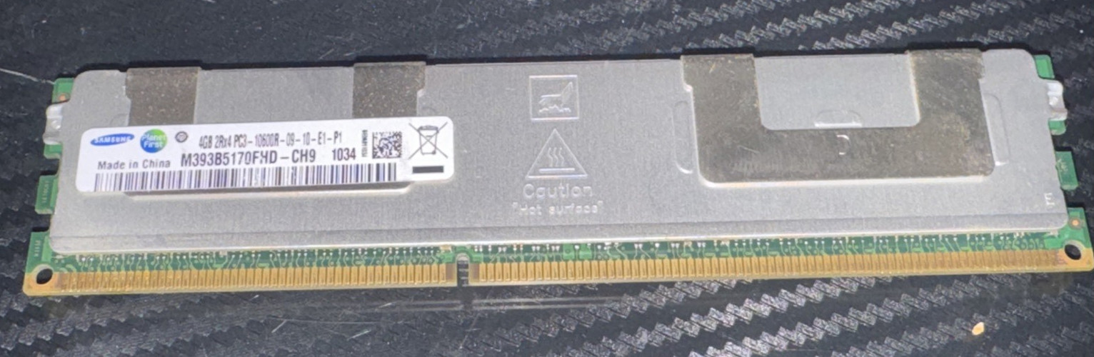 96GB - 24x4GB - SAMSUNG M393B5170FHD-CH9 SERVER RAM MEMORY 4GB 2Rx4 PC3-10600R
