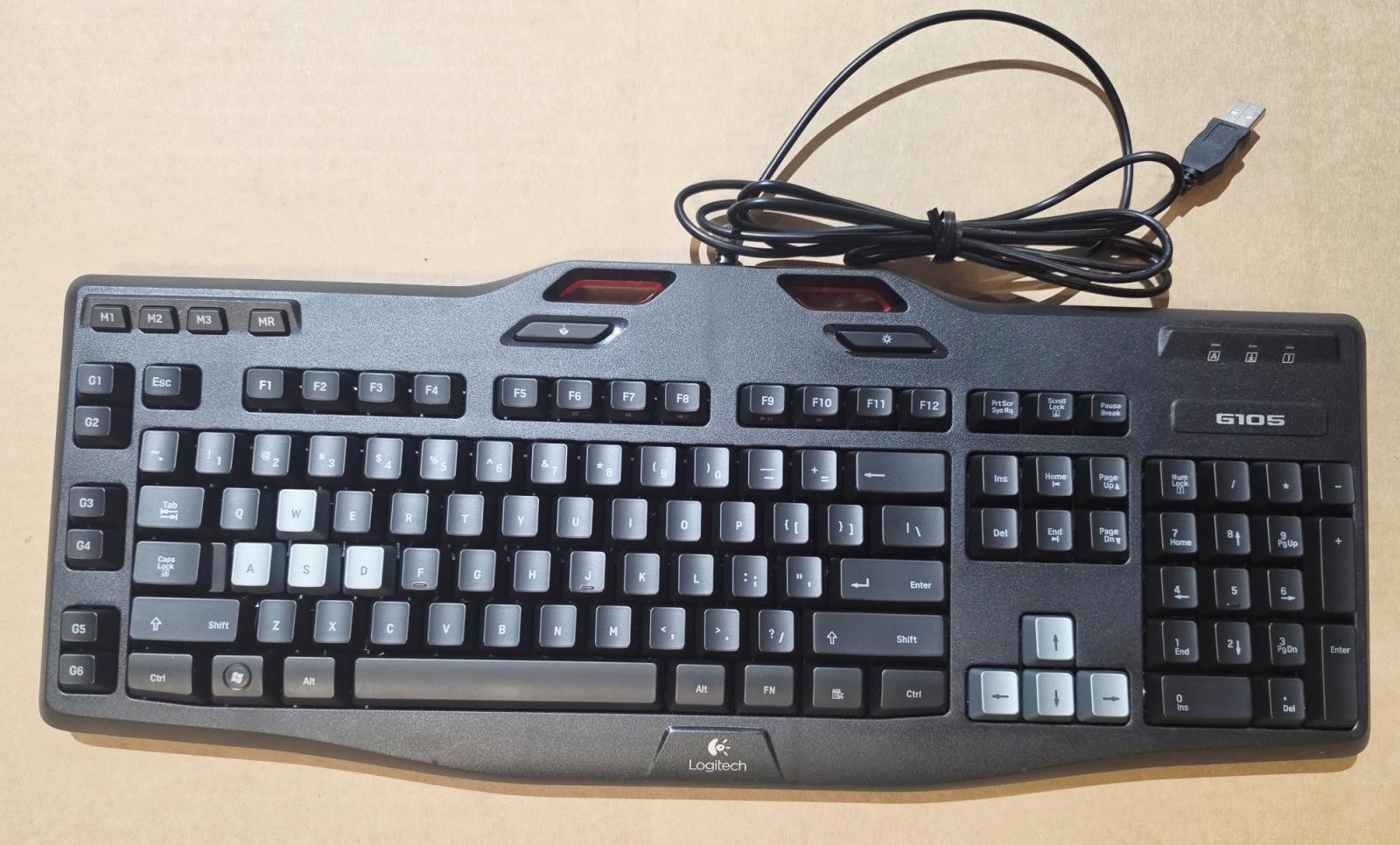 Logitech G105 Wired USB Backlit Gaming Keyboard 6 Programmable G-Keys Black/Red
