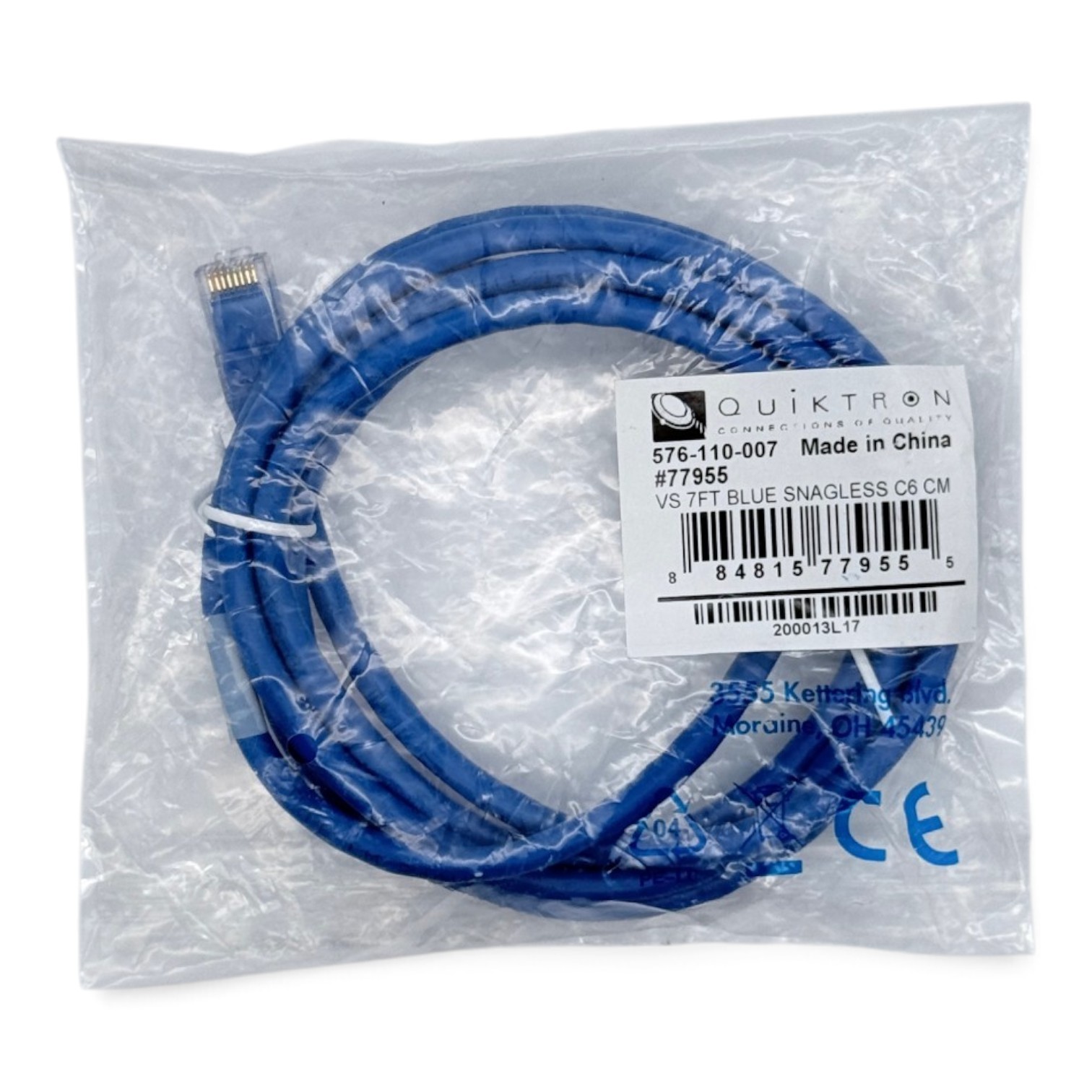 Legrand Quiktron 7ft Cat6 Ethernet Patch Cable Blue RJ45 576-110-007