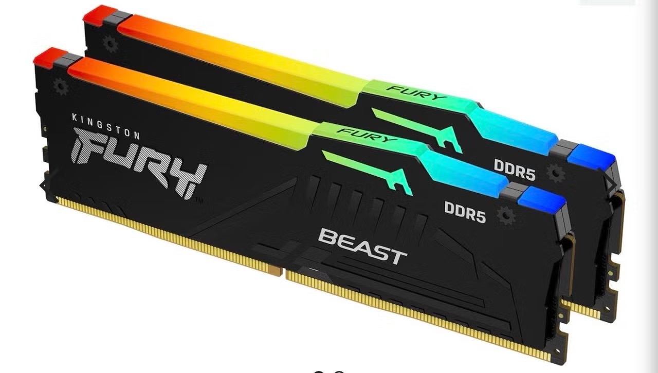 Kingston FURY Beast RGB DDR5 RAM (16GB – 2x8GB): 5600MHz, CL36