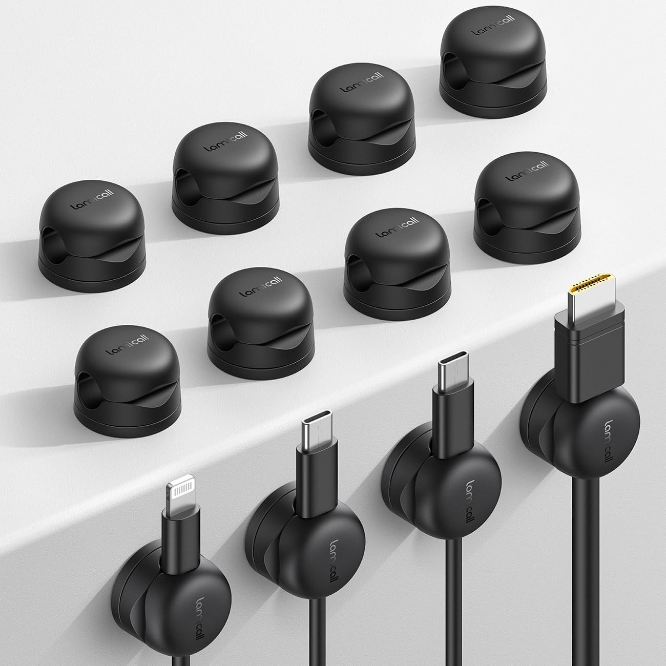 12Pack Rotatable Cord Organizer, Desk Office Nightstand Accessories - Cable Mana