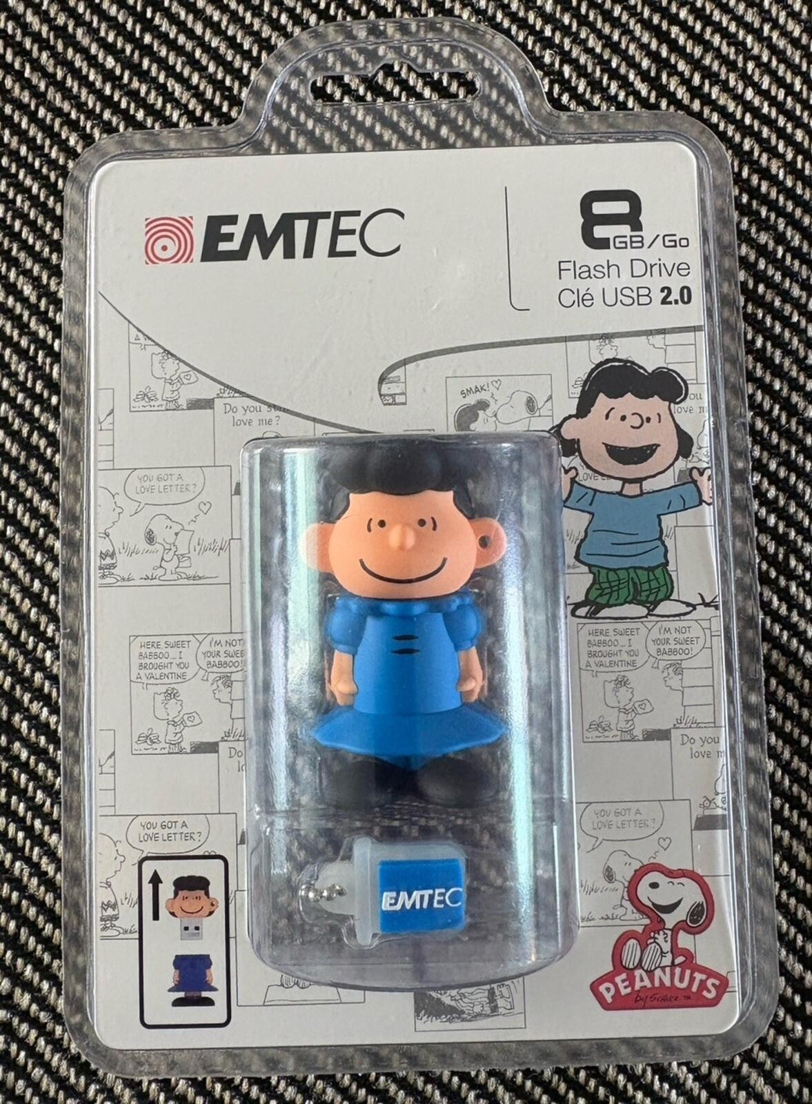 NEW Emtec 3D Peanuts Snoopy Lucy Character 8GB USB 2.0 Flash Drive Lucy
